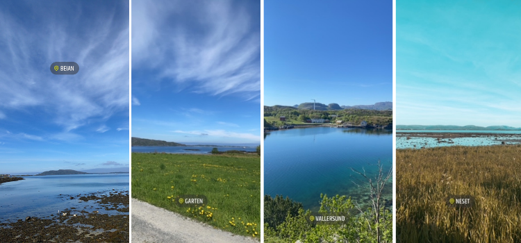 Bilder av 4 solrike landskap i Ørland